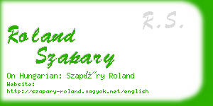roland szapary business card